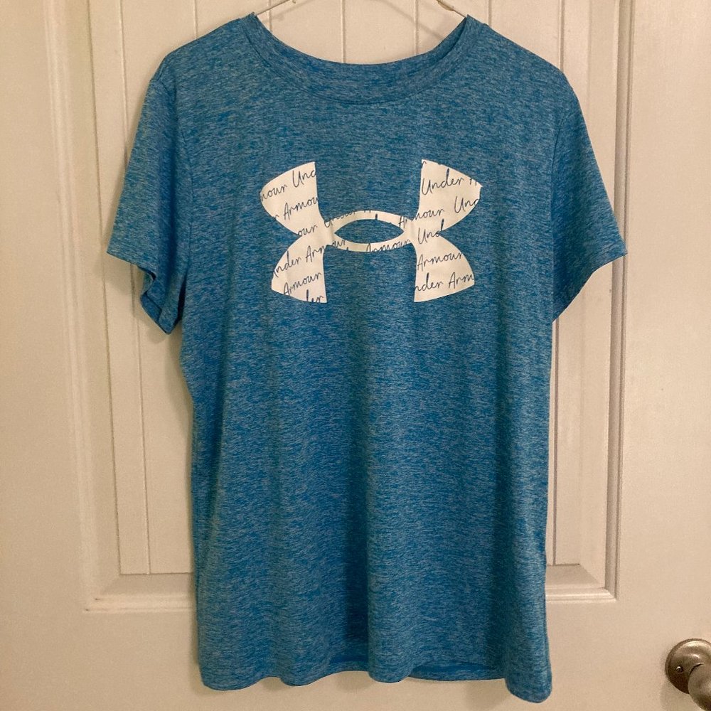 UNDER ARMOUR Women's XL Blue Heatgear Graphic Tee